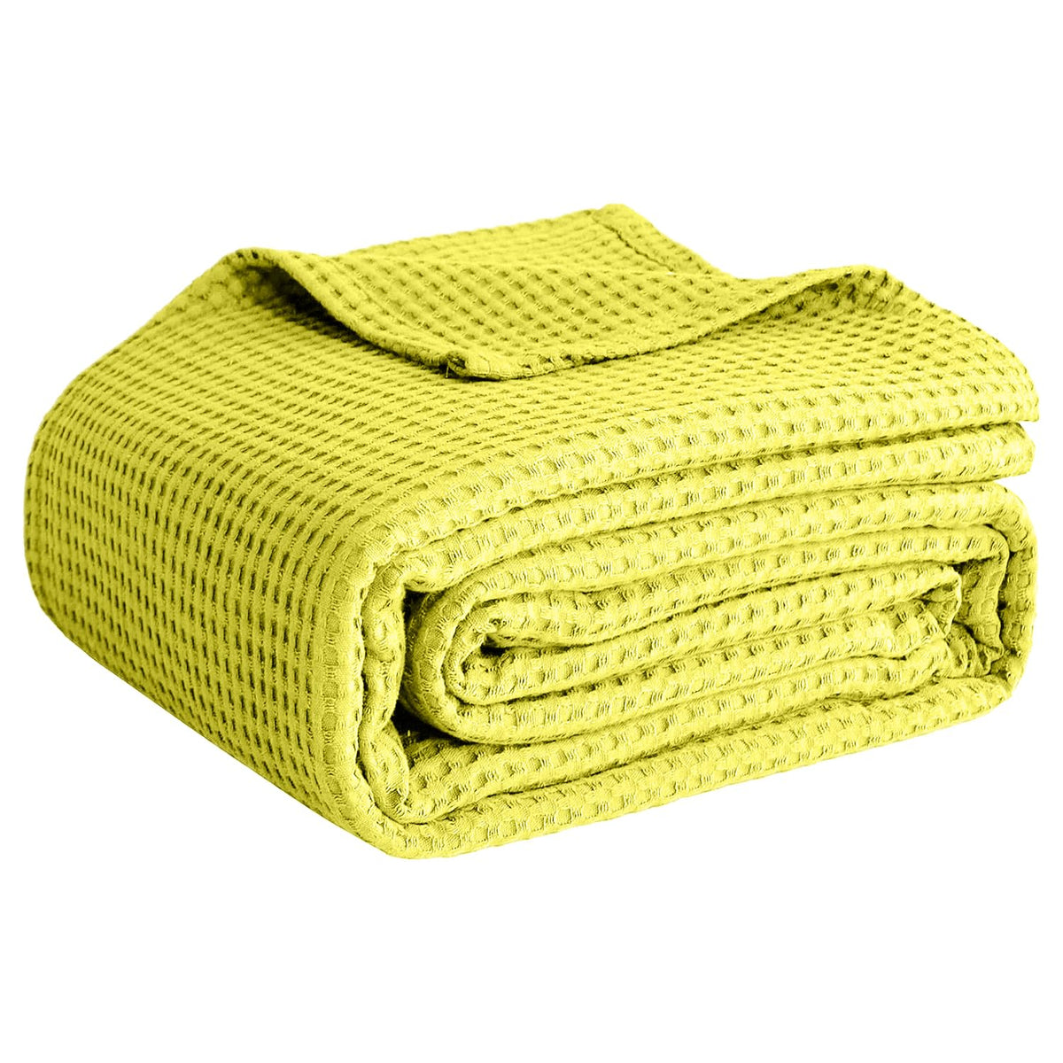 100% Cotton Blankets for Bed - Waffle Weave Blankets for Summer, Lightweight and Breathable Soft Woven Blanket for Spring (Dark Grey, Queen (90" x 90"))
