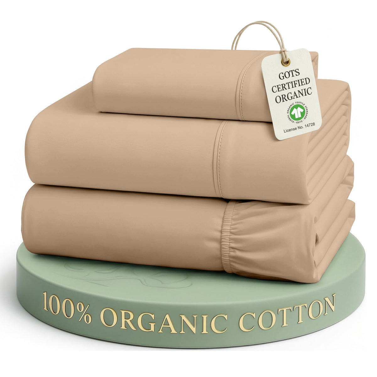 LANE LINEN Queen Sheets 100% Organic Cotton 4pc Percale Cooling - White