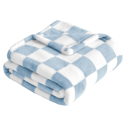 Yurhap Checkered Baby Blanket Fleece Baby Blankets for Boys, Ultra Soft Cozy Fluffy Infant Toddler Newborn Receiving Blankets for Crib Stroller, 30''x40'', Blue