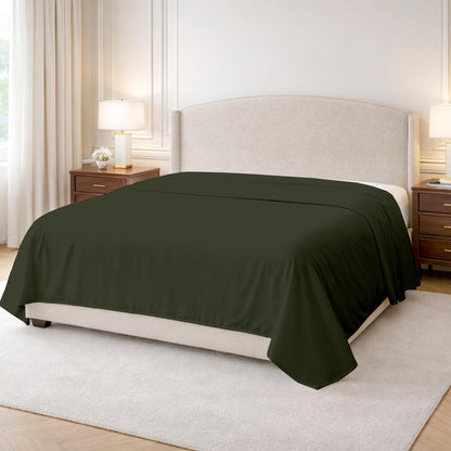 Kotton Culture 100% Egyptian Cotton 1 Pc Flat Sheet - 600 Thread Count, Soft and Crisp, Breathable, Top Sheet Only, Ultra Premium Sateen Weave Queen Bed Sheets, Cotton Flat Sheet (Chocolate)