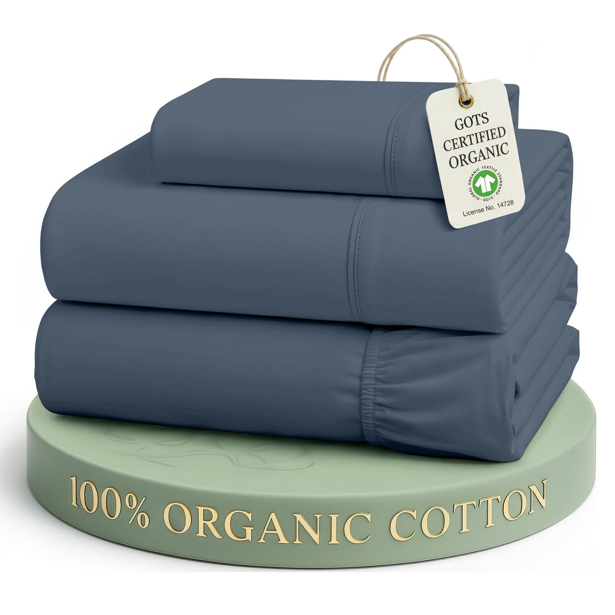 LANE LINEN Queen Sheets 100% Organic Cotton 4pc Percale Cooling - White
