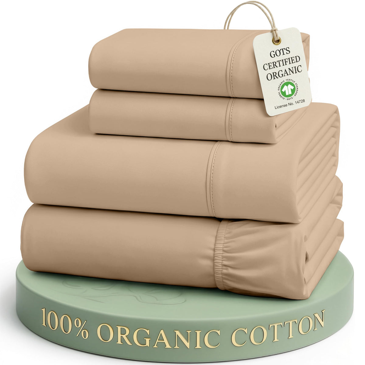 LANE LINEN Queen Sheets 100% Organic Cotton 4pc Percale Cooling - White