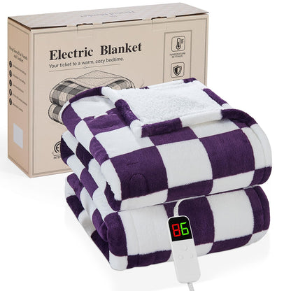 Pink Heated Blanket Electric Throw 50"X60", Heating Blanket Throw