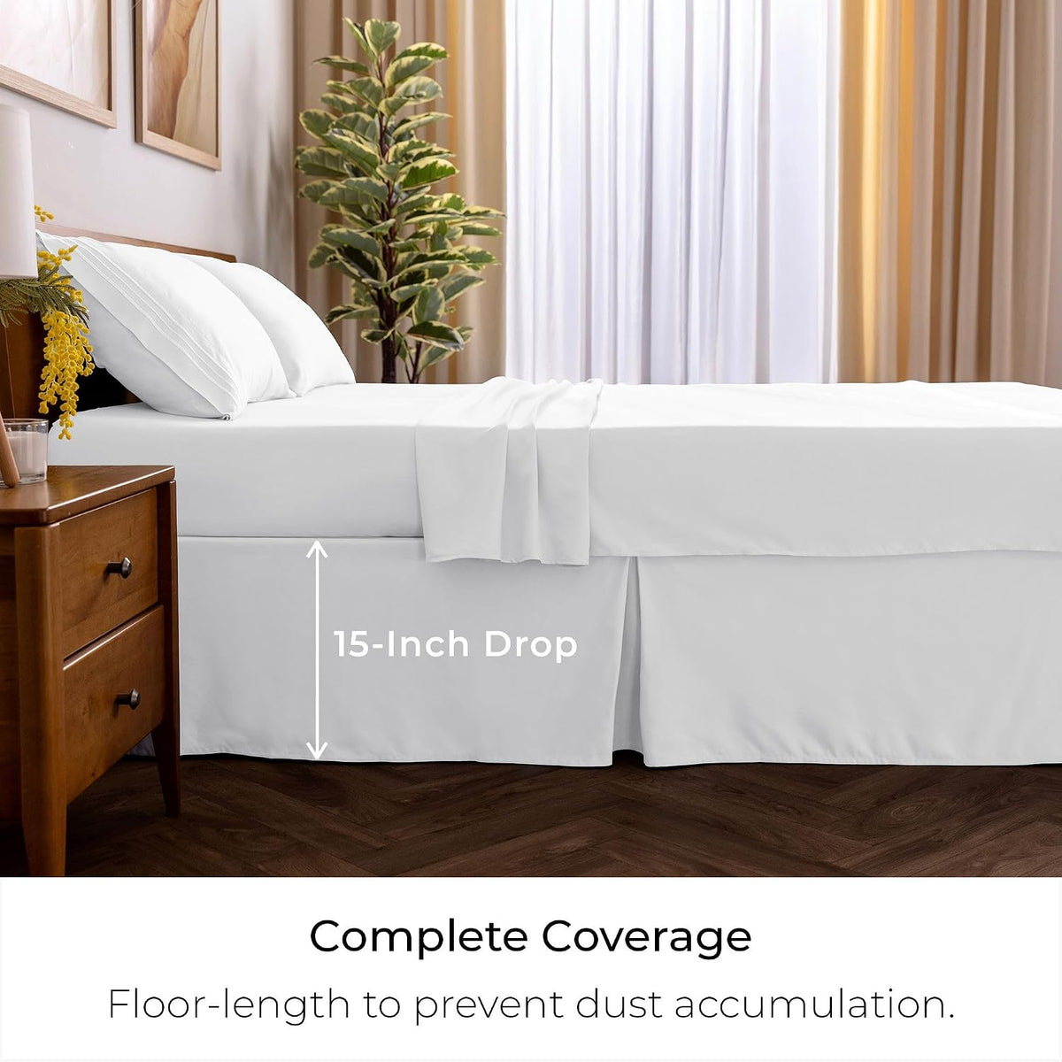 Mellanni Bed Skirt Queen Size - Tailored Drop Bed Skirting