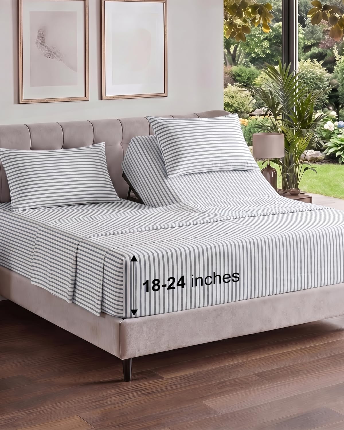 Extra Deep King Sheet Set - 4 Piece Breathable & Cooling - Antique White