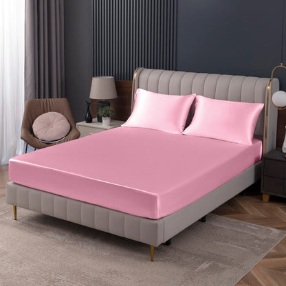 Homiest Black Satin Flat Sheet, Full Silky Bed Top Sheet Only