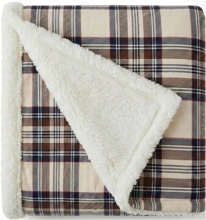 Eddie Bauer - Sherpa Reverse Throw Blanket for Bed or Couch, 50 x 60