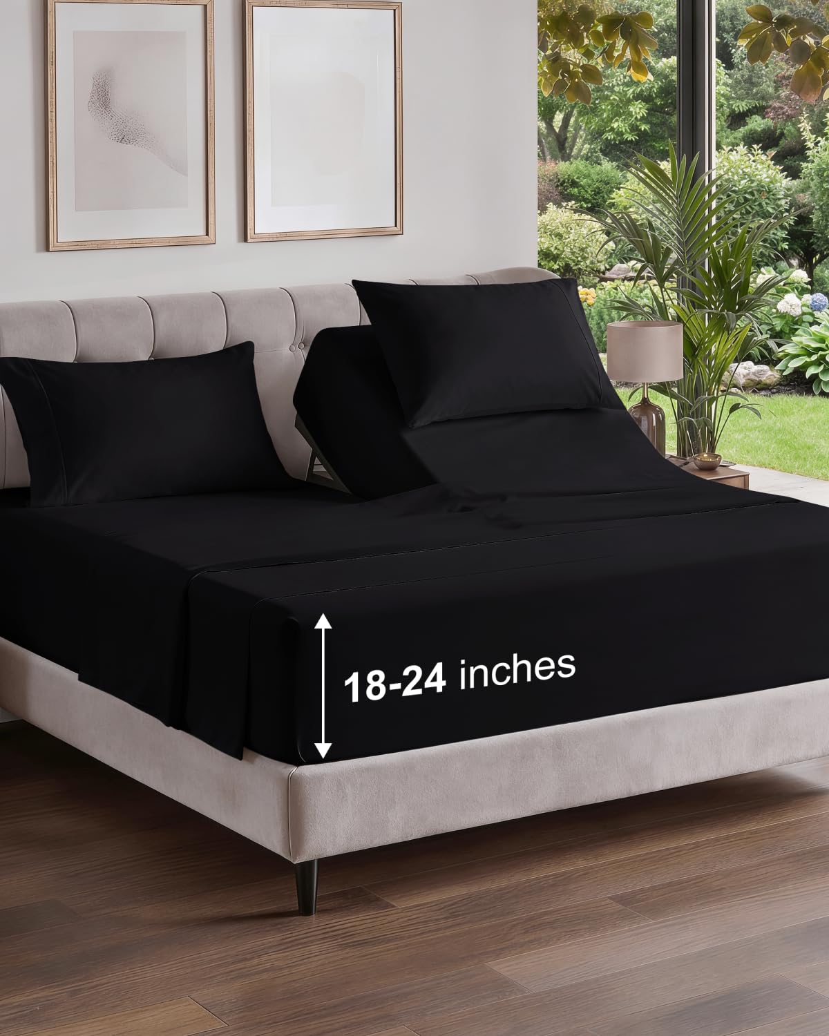 Extra Deep King Sheet Set - 4 Piece Breathable & Cooling - Antique White