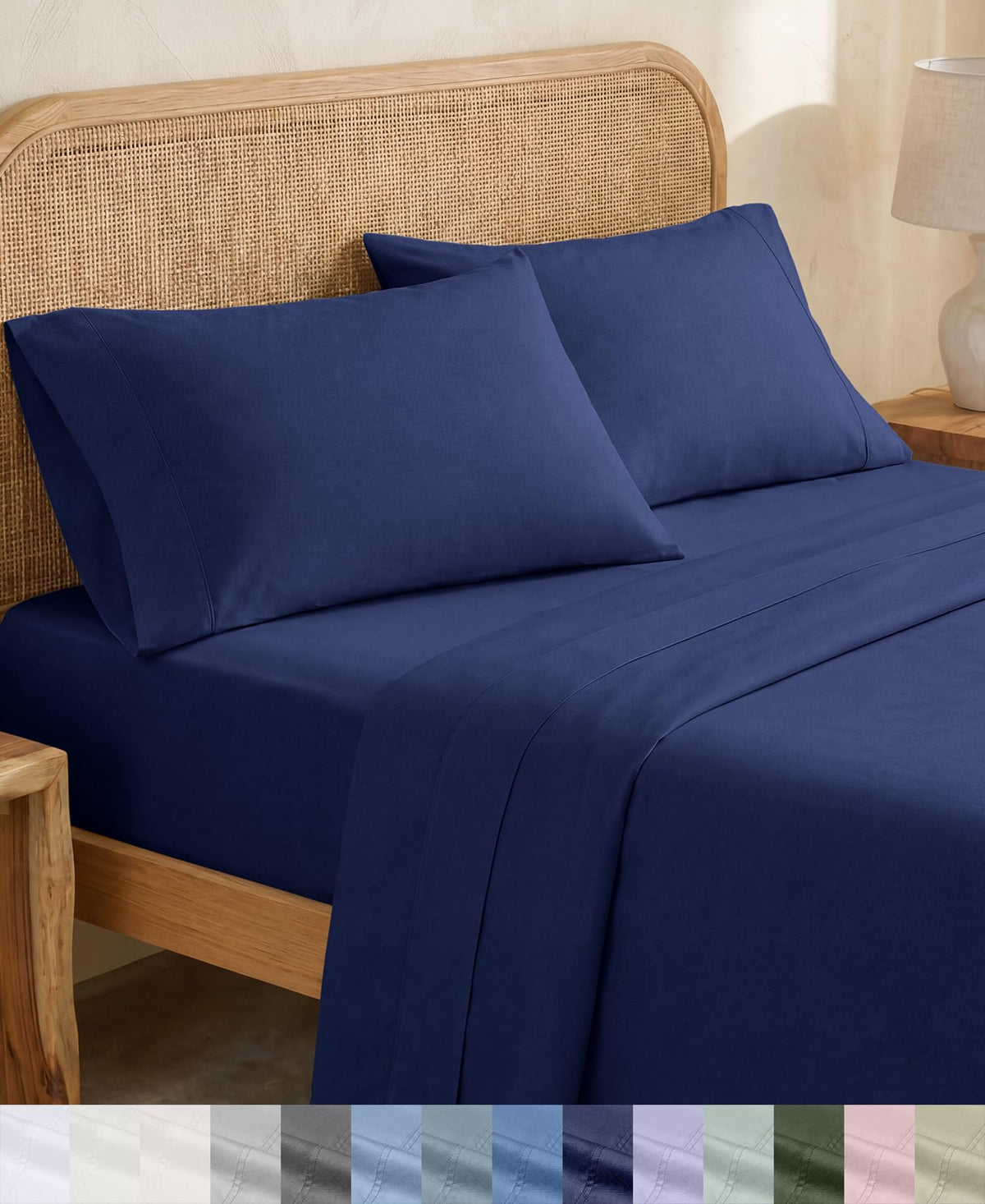 California Design Den 100% Organic Cotton Queen Bed Sheet Set, Olive Green