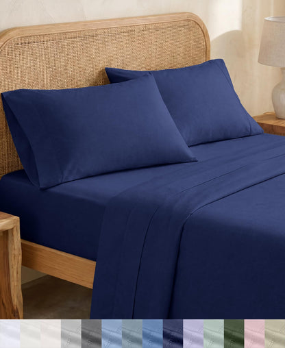 California Design Den 100% Organic Cotton Queen Bed Sheet Set, Olive Green