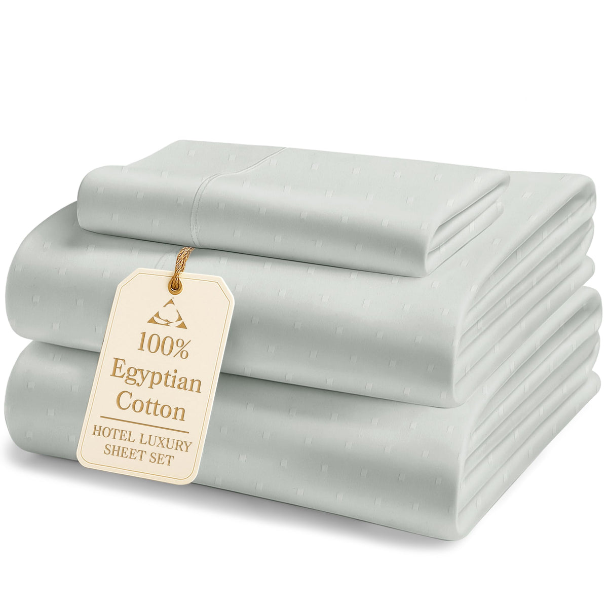 LANE LINEN 100% Egyptian Cotton Sheets King Size Silky Sateen Weave - White