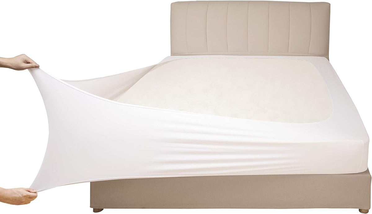 Mrs Awesome Stretch Jersey Box Spring Cover King/Cal King, White