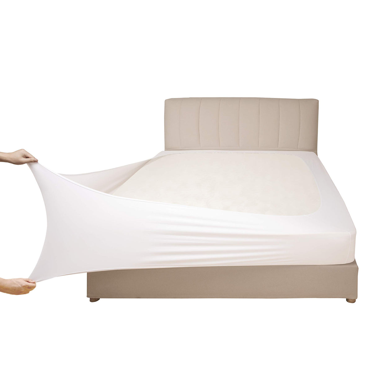 Mrs Awesome Stretch Jersey Box Spring Cover King/Cal King, White