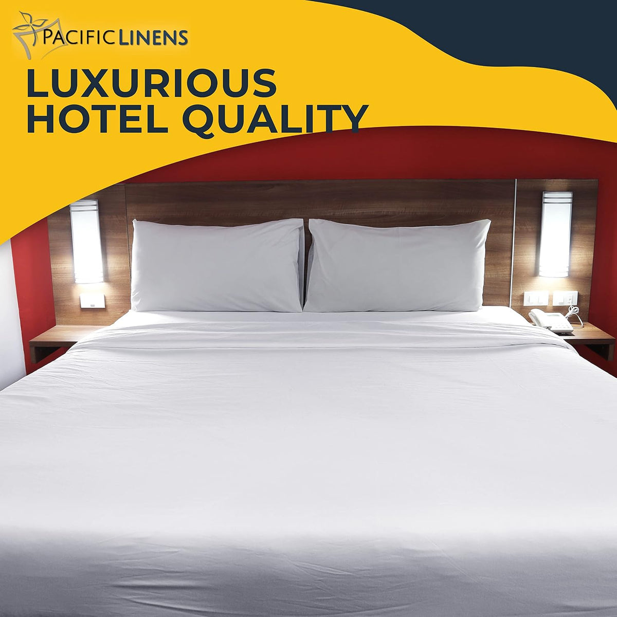 Pacific Linens 1-Piece Flat Bed Sheets - White Poly Cotton, 66 x104 inch Twin Size