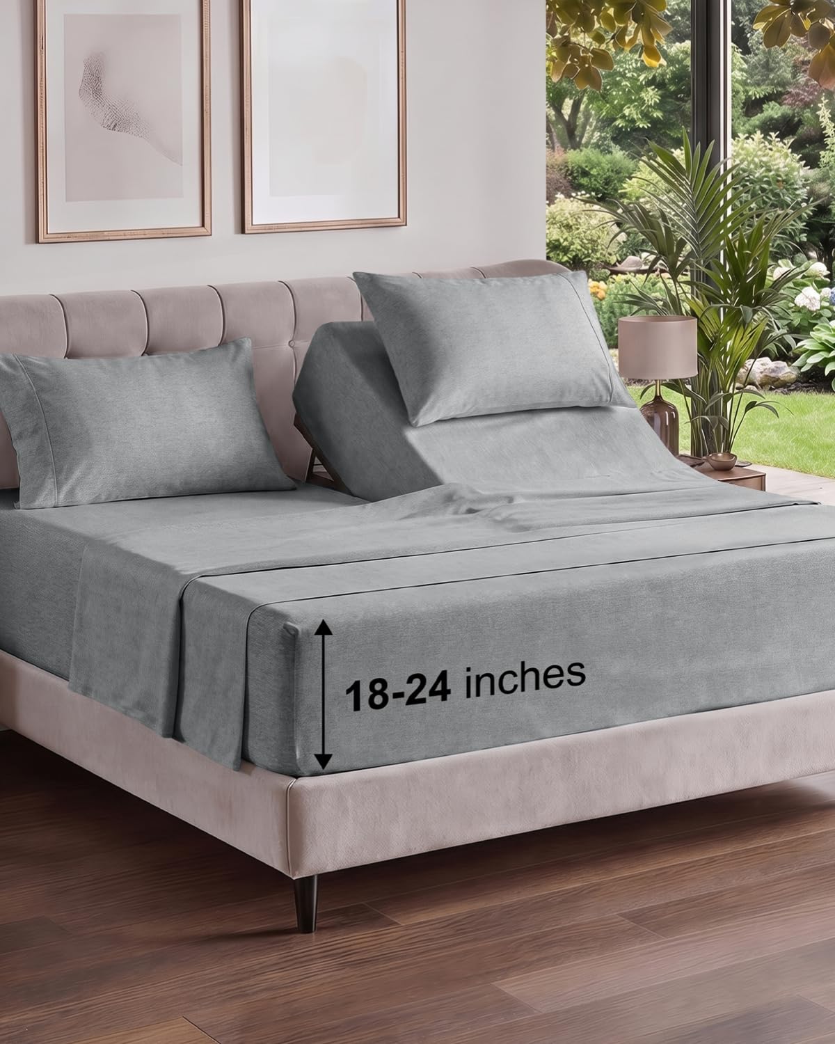Extra Deep King Sheet Set - 4 Piece Breathable & Cooling - Antique White
