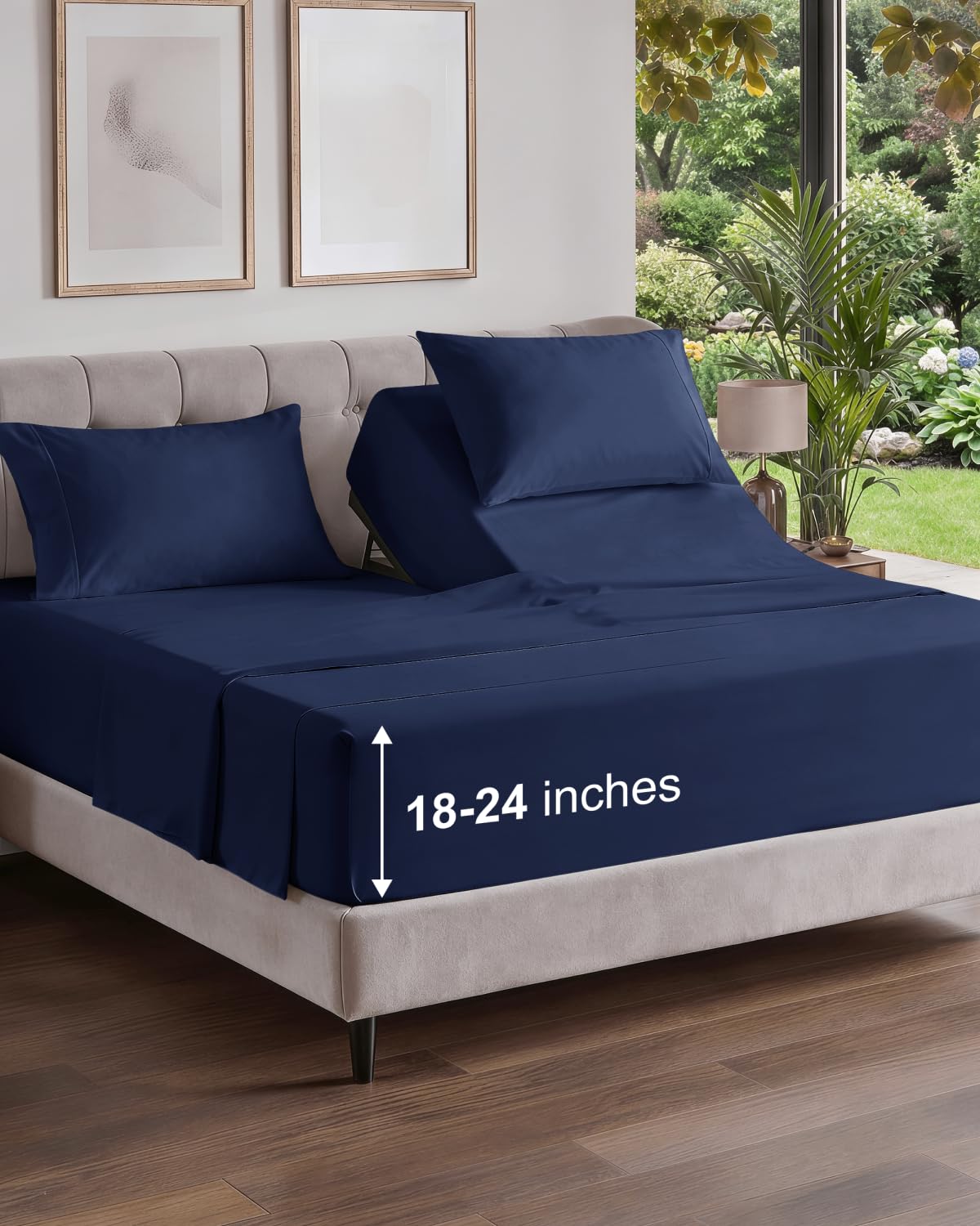 Extra Deep King Sheet Set - 4 Piece Breathable & Cooling - Antique White