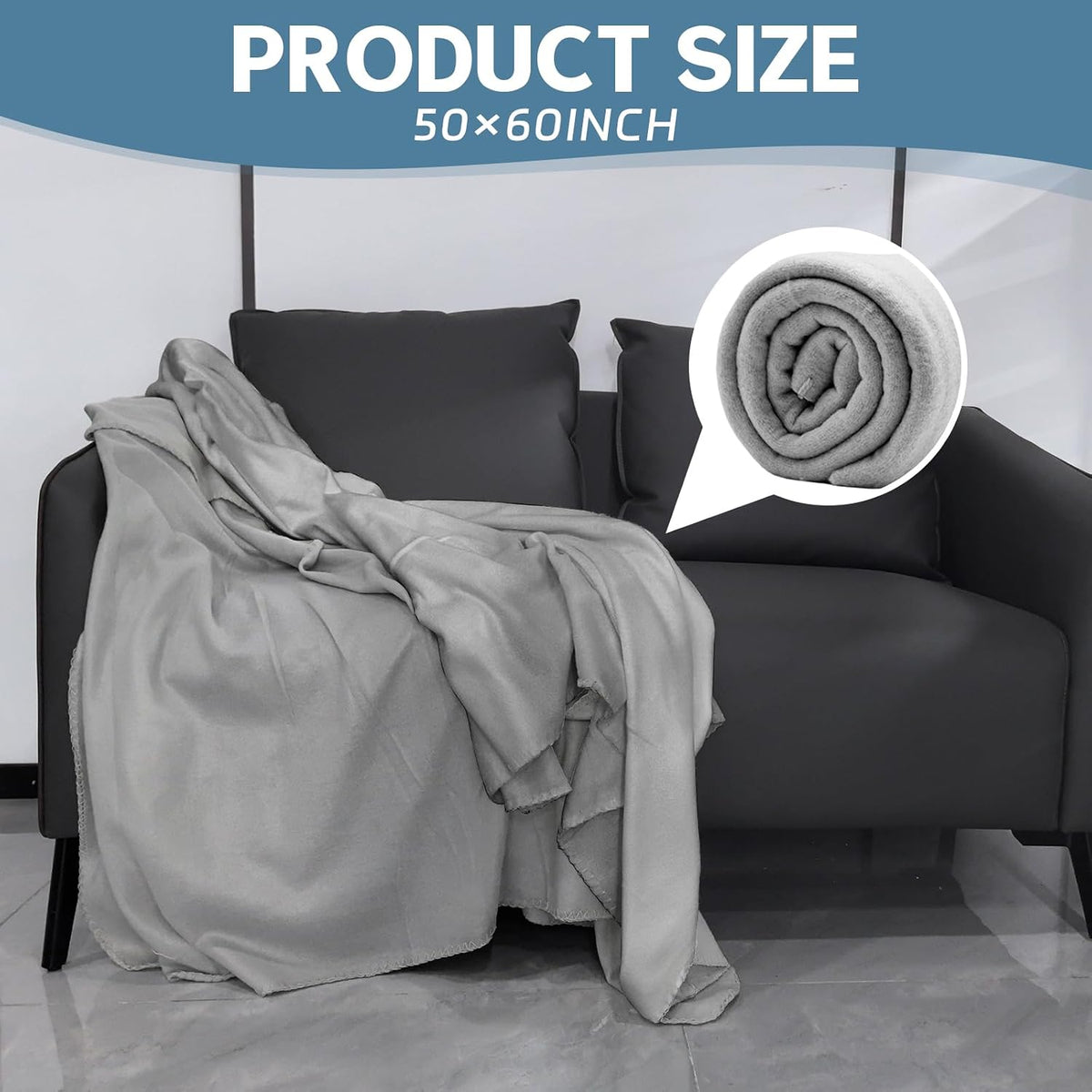 Fleece Throw Blankets Bulk 12PCS 60 x 50 in Soft Blankets Fabric Warm Lightweight Wool Blanket Cozy Coverlet for Beds Sofas Home Wedding Season (Light Gray)