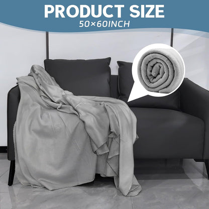 Fleece Throw Blankets Bulk 12PCS 60 x 50 in Soft Blankets Fabric Warm Lightweight Wool Blanket Cozy Coverlet for Beds Sofas Home Wedding Season (Light Gray)