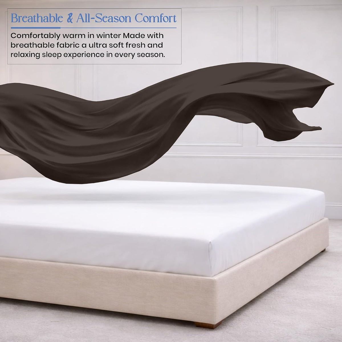 Kotton Culture 100% Egyptian Cotton 1 Pc Flat Sheet - 600 Thread Count, Soft and Crisp, Breathable, Top Sheet Only, Ultra Premium Sateen Weave Queen Bed Sheets, Cotton Flat Sheet (Chocolate)