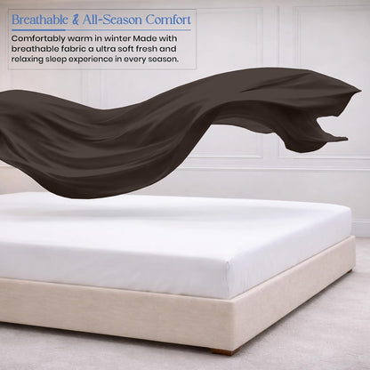 Kotton Culture 100% Egyptian Cotton 1 Pc Flat Sheet - 600 Thread Count, Soft and Crisp, Breathable, Top Sheet Only, Ultra Premium Sateen Weave Queen Bed Sheets, Cotton Flat Sheet (Chocolate)