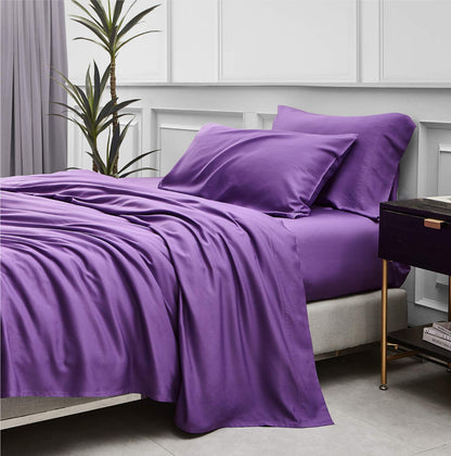 Bedsure PureWoven 100% Rayon Derived from Bamboo, Queen Sheets, 4 Pieces