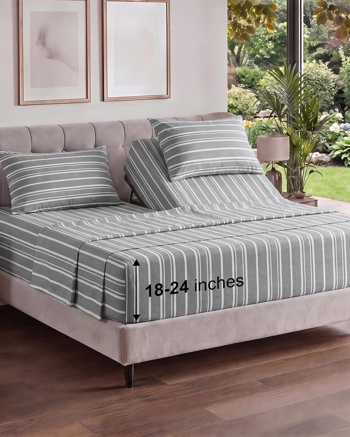 Extra Deep King Sheet Set - 4 Piece Breathable & Cooling - Antique White