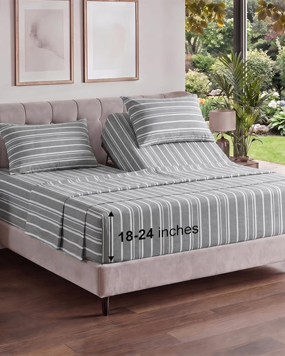Extra Deep King Sheet Set - 4 Piece Breathable & Cooling - Antique White