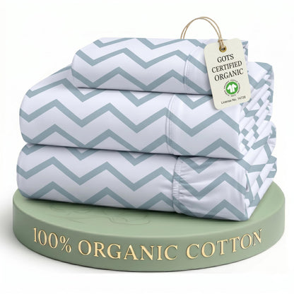 LANE LINEN Queen Sheets 100% Organic Cotton 4pc Percale Cooling - White