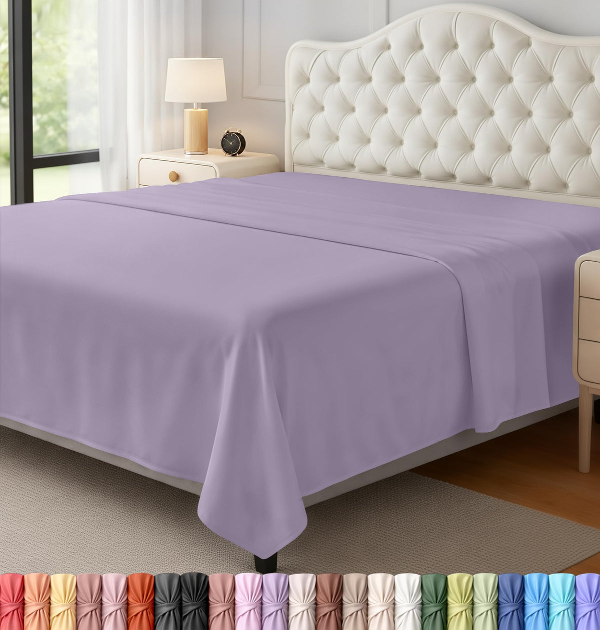 Twin Size Flat Sheet Only Pack of 6, Ultra Soft Hotel Sheets, White