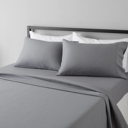 Amazon Basics Lightweight Breathable Wrinkle-Free Brushed Microfiber 3-Piece Bed Sheet Set with 14-Inch Deep Pockets, Twin, Bright White, Solid