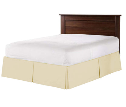 100% Cotton 800 Thread Count Box Pleated Bed Skirt - Luxury Pleated Dust Ruffle, Bed Skirt, Easy Fit with 15 Inch Tailored Drop, King Size White Solid