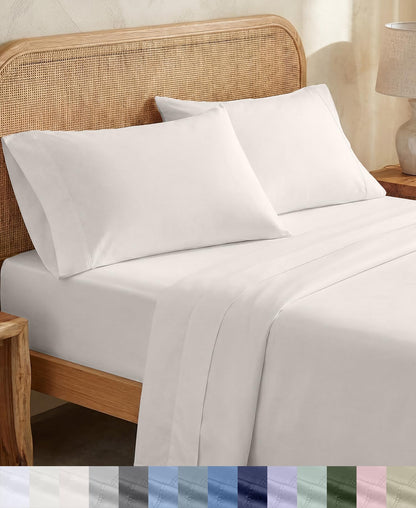 California Design Den 100% Organic Cotton Queen Bed Sheet Set, Olive Green