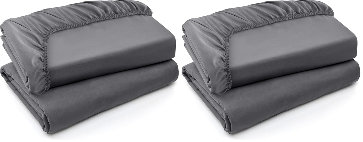 Pack of 6 Twin Fitted Sheet, Fits Up to 15 Inch Deep Pocket, White