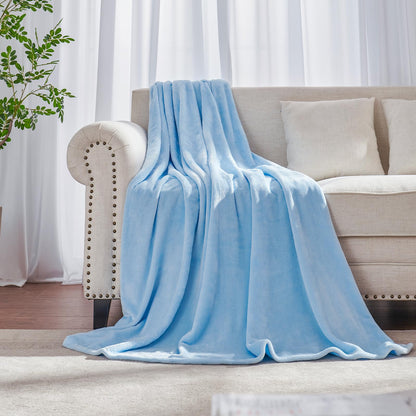 Fleece Plush Throw Blanket Navy Blue 50"x60"for Couch Fuzzy Cozy Flannel