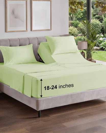 Extra Deep King Sheet Set - 4 Piece Breathable & Cooling - Antique White