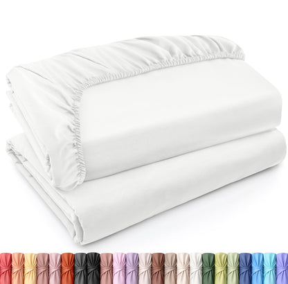 Pack of 6 Twin Fitted Sheet, Fits Up to 15 Inch Deep Pocket, White