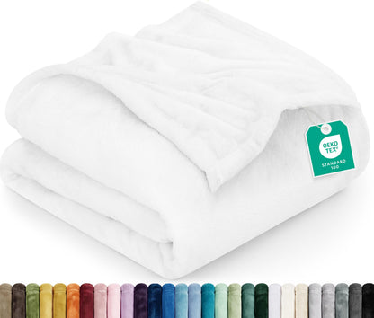 Utopia Bedding Ultra Soft Fleece Bed Blanket Queen Size Purple (90x90 Inch)