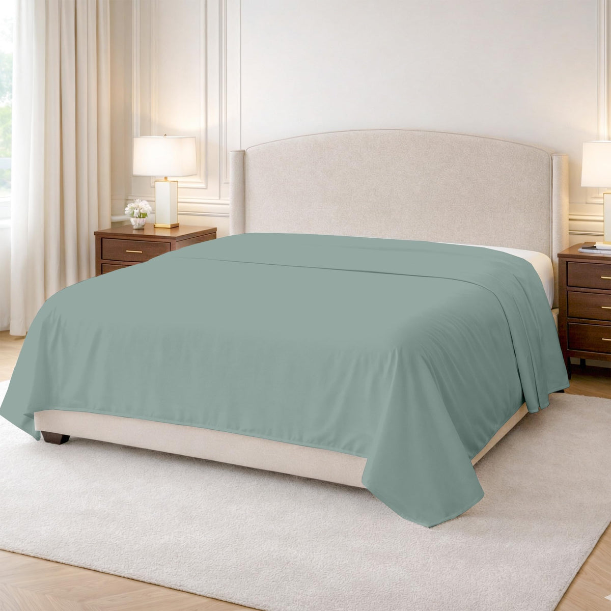 Kotton Culture 100% Egyptian Cotton 1 Pc Flat Sheet - 600 Thread Count, Soft and Crisp, Breathable, Top Sheet Only, Ultra Premium Sateen Weave Queen Bed Sheets, Cotton Flat Sheet (Chocolate)