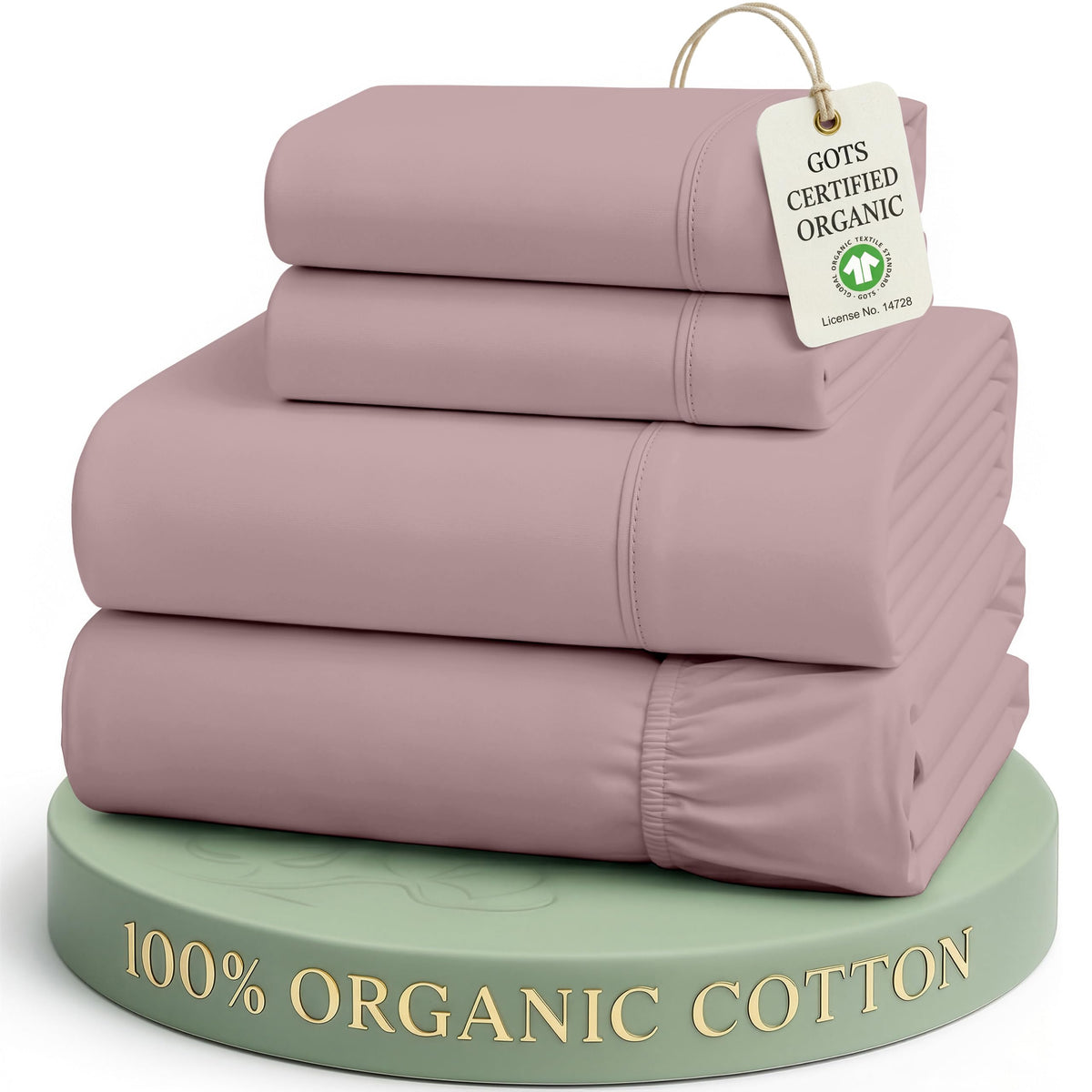LANE LINEN Queen Sheets 100% Organic Cotton 4pc Percale Cooling - White