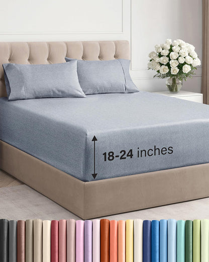 Extra Deep King Sheet Set - 4 Piece Breathable & Cooling - Antique White