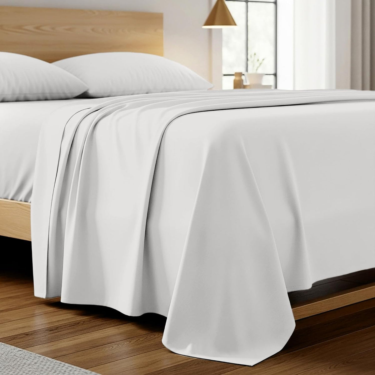 Mellanni King Size Flat Sheet - Iconic Collection Bedding