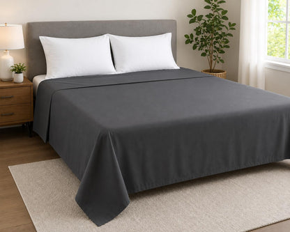 Twin Size Flat Sheets Only Hotel Quality Luxury Single Wrinkle Free & Fade Resistant Flat Sheet - Extra Soft, Breathable Bedding for Easy Care Bed Sheet Navy Blue Flat Sheet Only