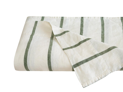 S VICTORY SYMBOL 100% Organic Linen Flat Sheet 1 Piece-Stone Washed French Flax Twin Size Bedding,Soft Flat Top Sheet Breathable(66"x96",Creamy White)