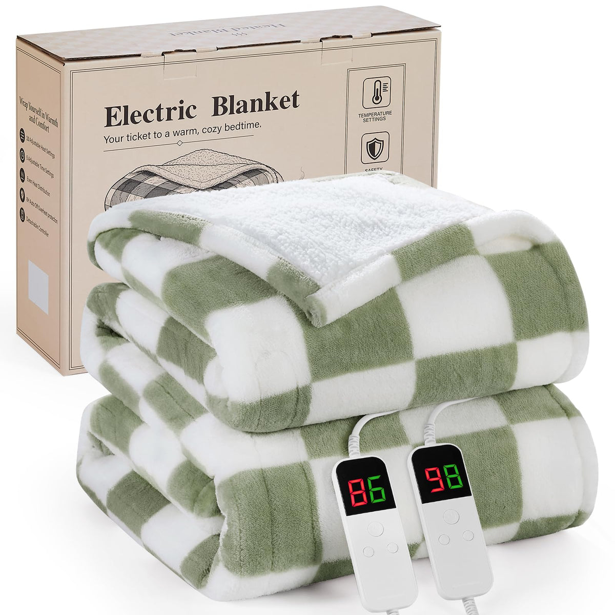 Pink Heated Blanket Electric Throw 50"X60", Heating Blanket Throw