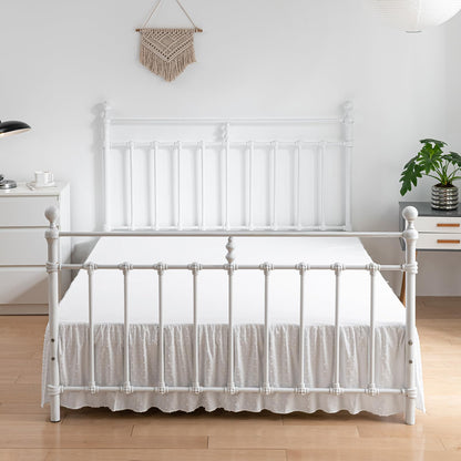 Tufted Dot Bed Skirt Queen Size - Ruffled Bed Skirt with Split Corners