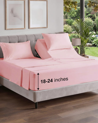Extra Deep King Sheet Set - 4 Piece Breathable & Cooling - Antique White