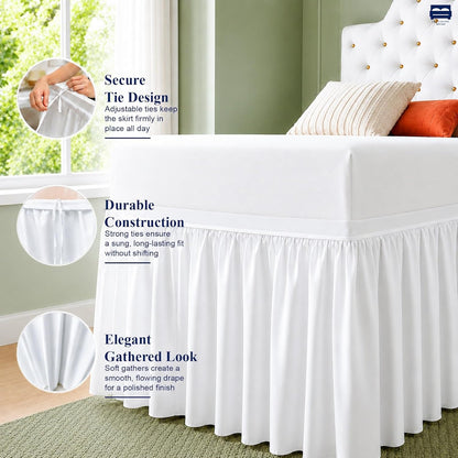 Cottingon Dorm Room Bed Skirt, 100% Microfiber, White, Twin XL-32 Drop