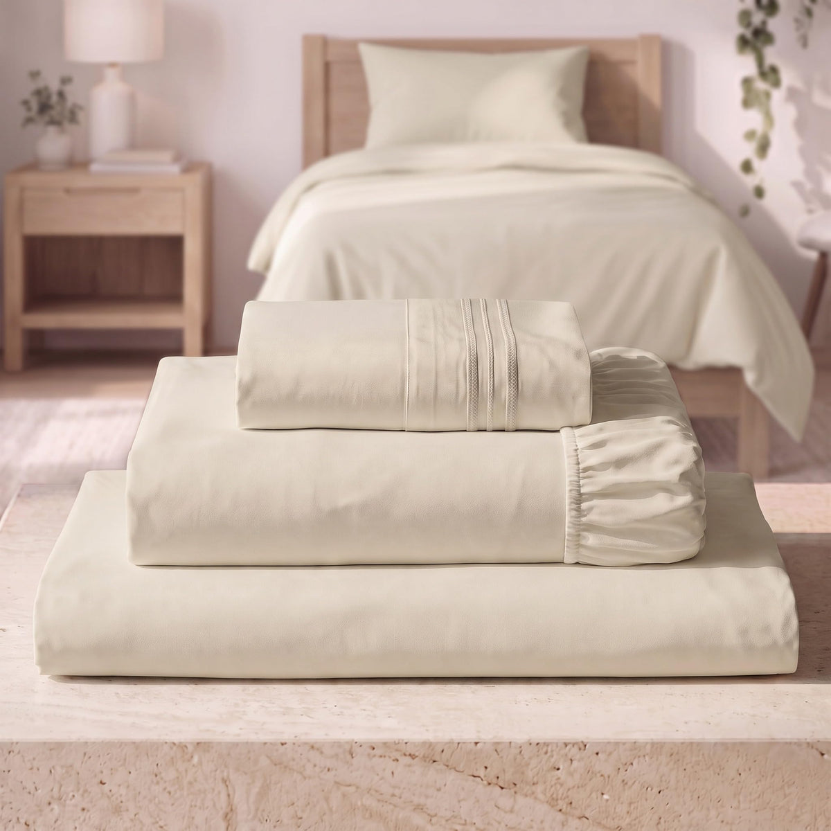 Mellanni Iconic 4-Piece, Ultra Soft Sheet Set (Queen, White)