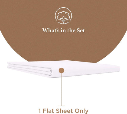 100% Egyptian Cotton Flat Sheet King, 1 Pc King Flat Sheet Only, White