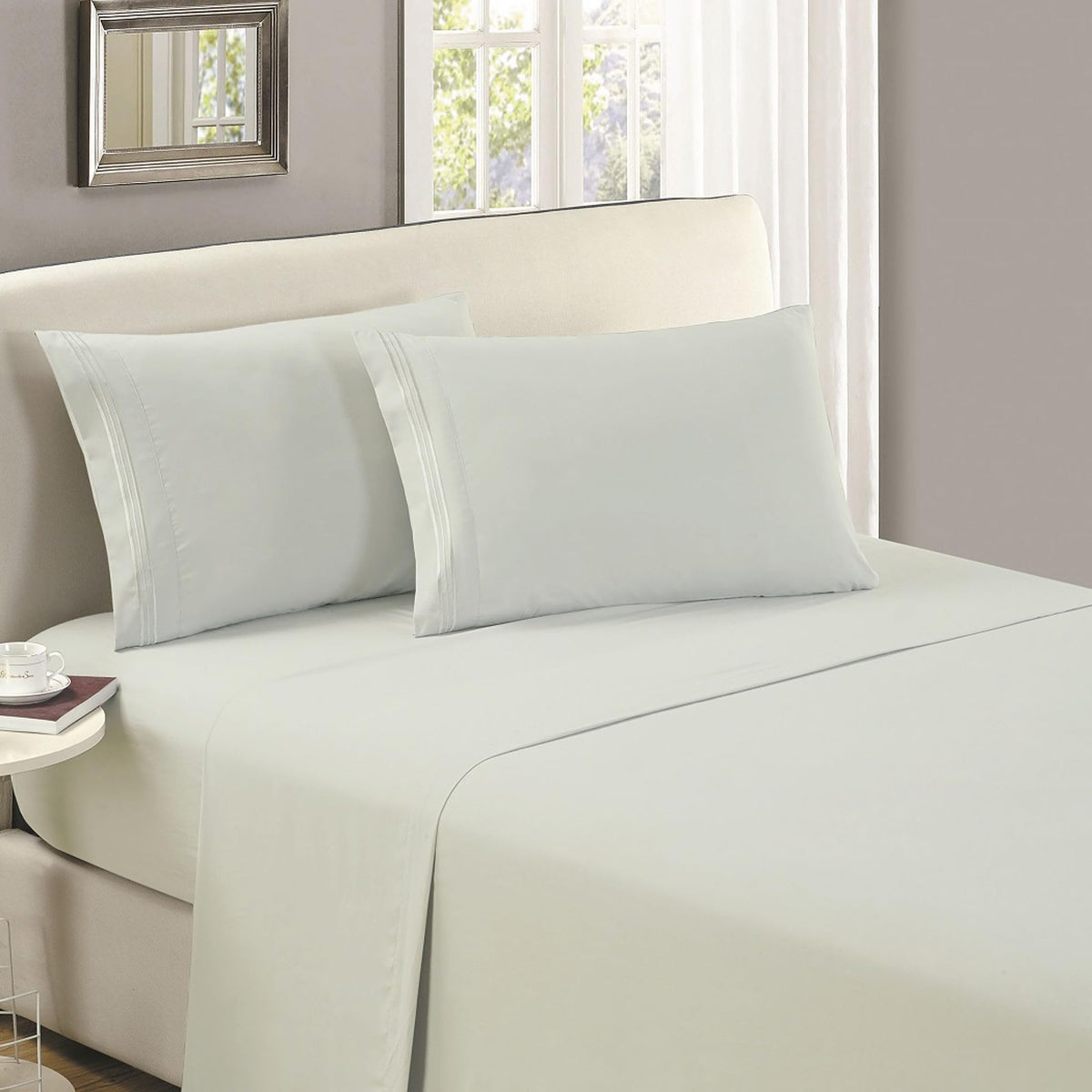 Mellanni King Size Flat Sheet - Iconic Collection Bedding